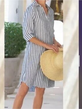 Soft Surroundings Linen Dress Relaxed Fit Breathable Summer dress
Petite Large